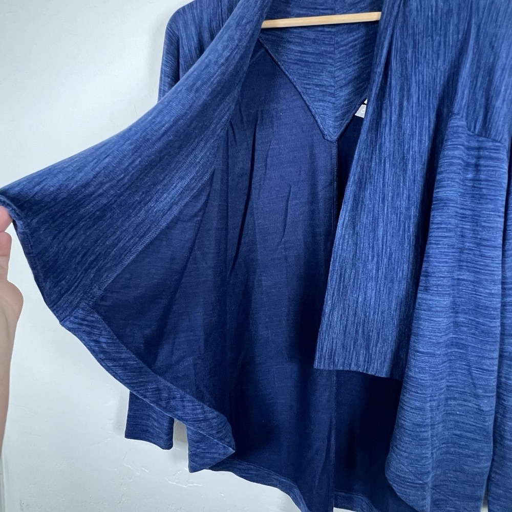 Athleta Womens Nirvana Wear Two Ways Wrap Cardigan Size Small Blue Open Front - Picture 3 of 11